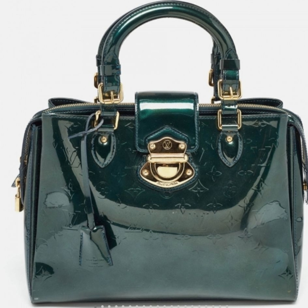 🐢 Louis Vuitton Green Monogram Vernis Melrose Avenue Bag